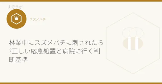 林業中にスズメバチに刺されたら?正しい応急処置と病院に行く判断基準