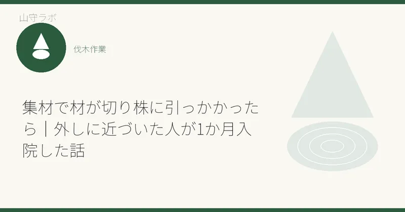 集材で材が切り株に引っかかったら|外しに近づいた人が1か月入院した話